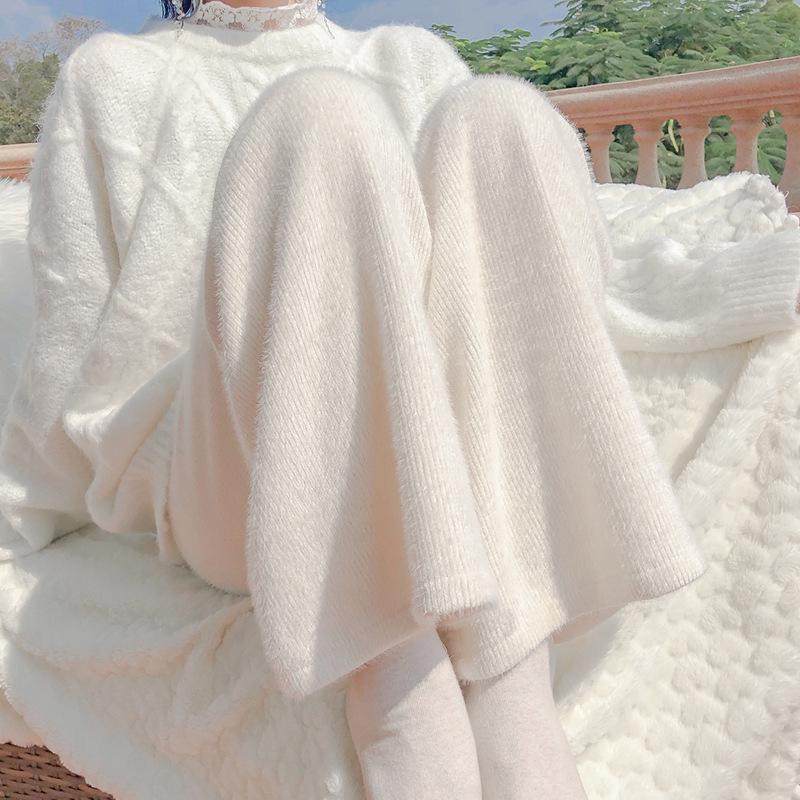 

Женские трикотажные брюки широкого кроя кремово-белого цвета: Повседневная верхняя одежда свободного кроя с бархатной подкладкой для осени и зимы. 2XL (141-160 lbs)