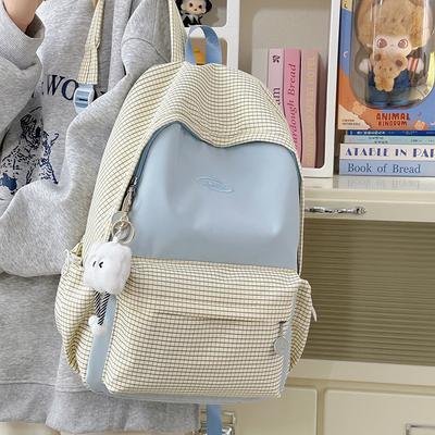 High-value Ins Style Schoolbag Female College Student Simple and Backpack Female Junior High and High School Student Large-capacity Schoolbag Trend