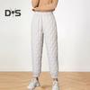 Women Winter Pants Elastic High Waist Quilted Pants Diamond-shaped Texture Design Thickened Warm Sweatpants