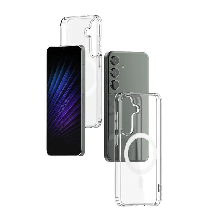 Hot Sale Clear Transparent TPU+Pc Phone Case Cover for Samsung for Galaxy S26 S25 S23 Ultra Magnetic Support Wireless Charging