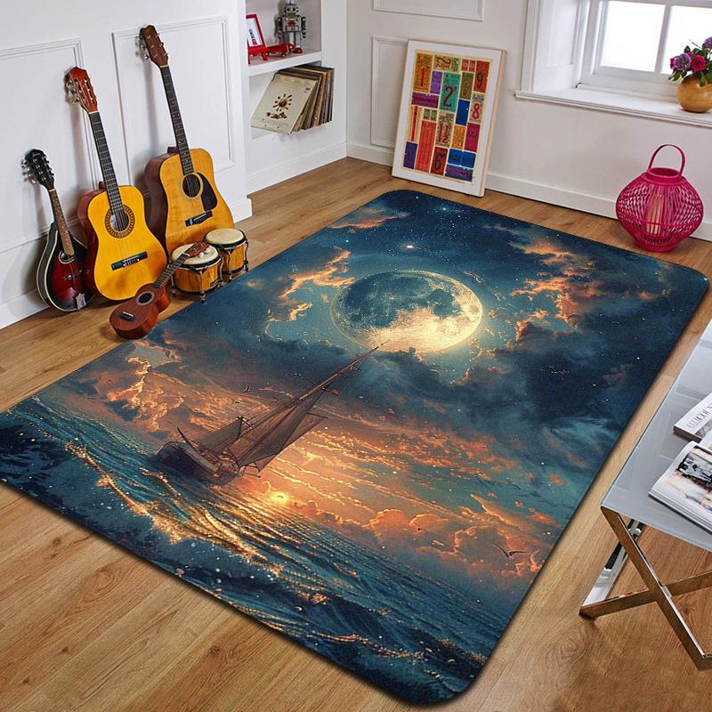 C-Mraky Tištěný Koberec Módní Podložka na Jógu Protiskluzový Koberec Dekorace Ložnice Venkovní Koberec Ložnice Narozeninový Dárek