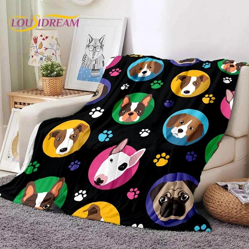 Cute Dog Samoye, Chihuahua, Husky, Koki Cartoon Soft Flannel Blanket for Beds Bedroom Sofa Picnic,Throw Blanket Outdoor Leisure