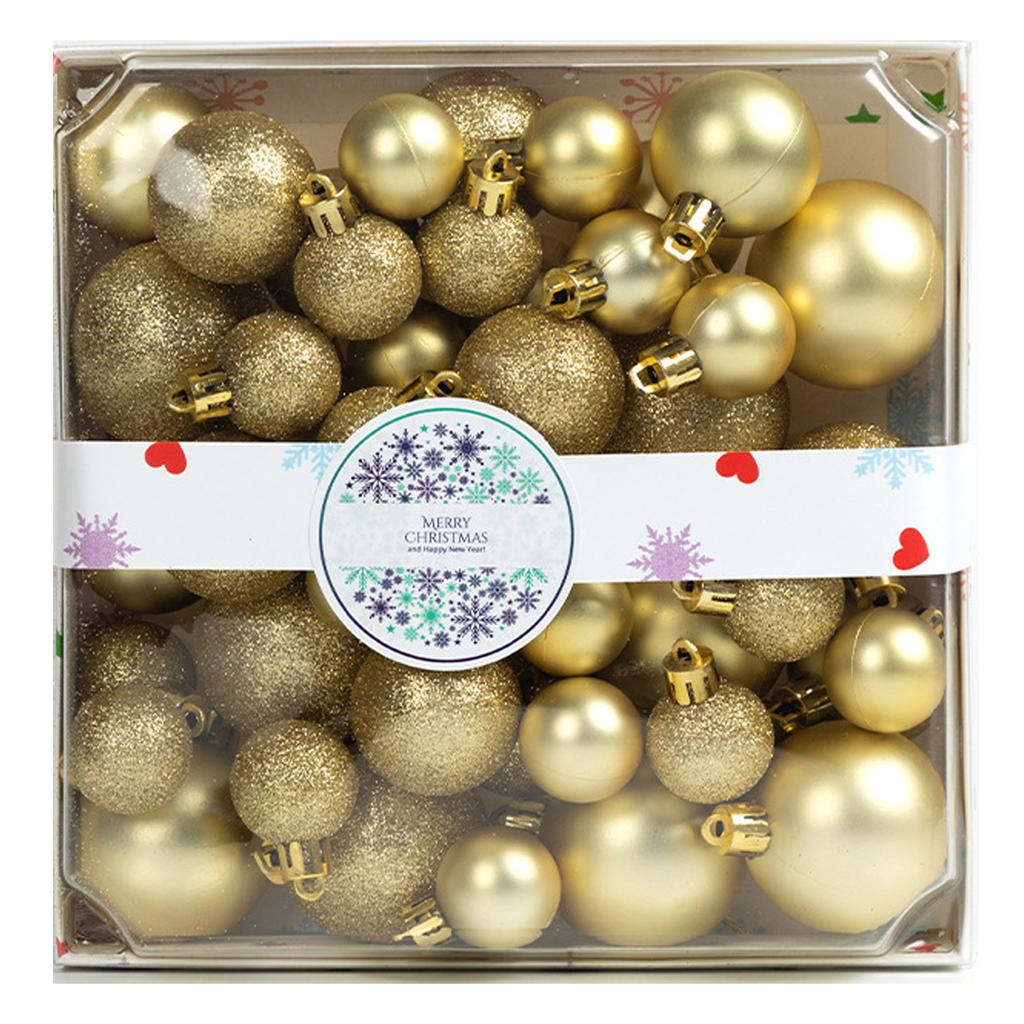 44PCS High-quality Plastic Christmas Ball Set 3cm 4cm 5cm Xmas Ornament Ball Suspensable Xmas Baubles Home