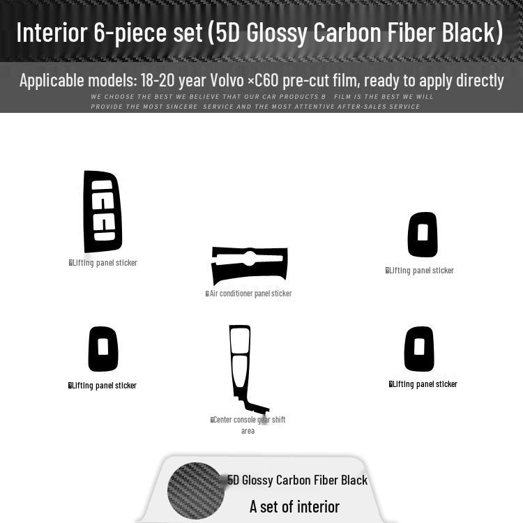 Volvo XC60 '18-'21 Carbon Fiber Interior Trim Sticker - Free Replacement