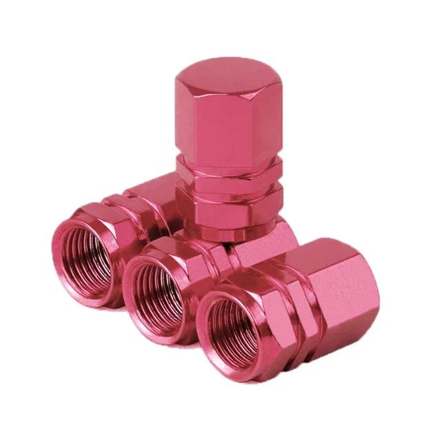 

Dustproof Waterproof Tire Valve Caps - 4-Piece Aluminum Stem Covers for Cars, Motorcycles, Trucks, Wheel Hub Protectors рожевий