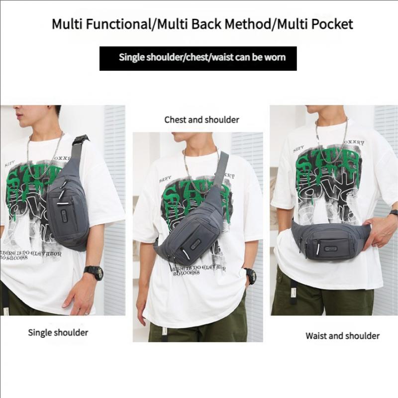 Waterproof Waist Pack Crossbody Chest Bag Large Capacity Sports Phone Holder with Anti-Theft Pockets for Men Women