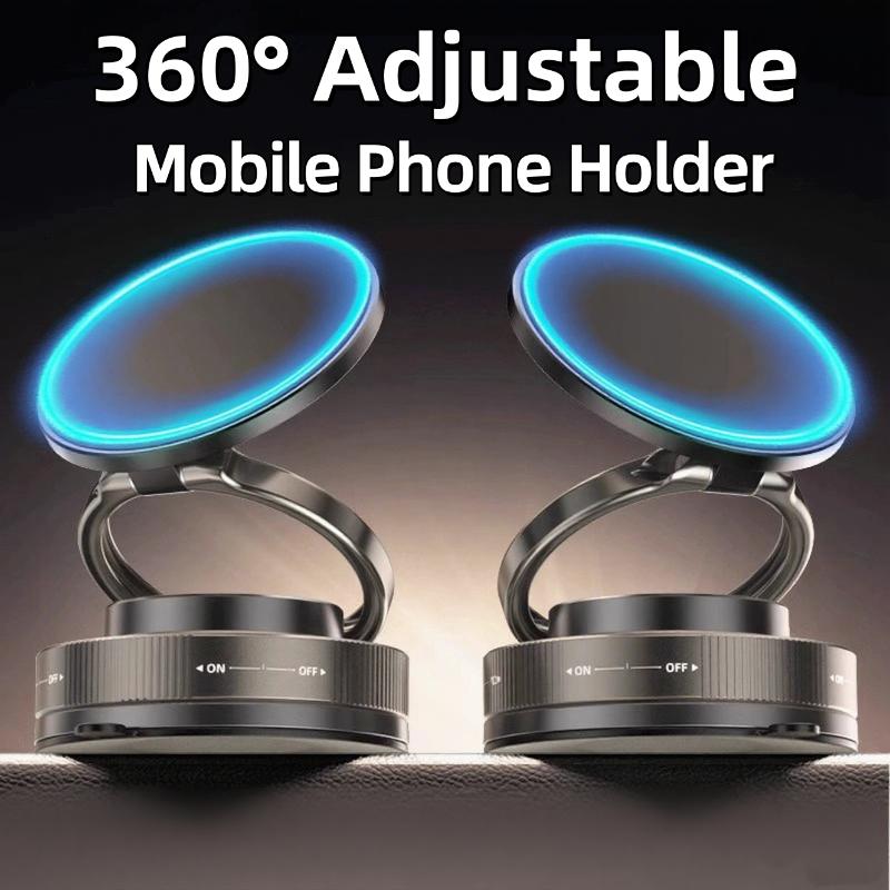 New 360 Degree Rotating Magnetic Mobile Phone Holder Stand Vacuum Suction Cup Strong Magnetic Adsorption Car Phone Stand Mount