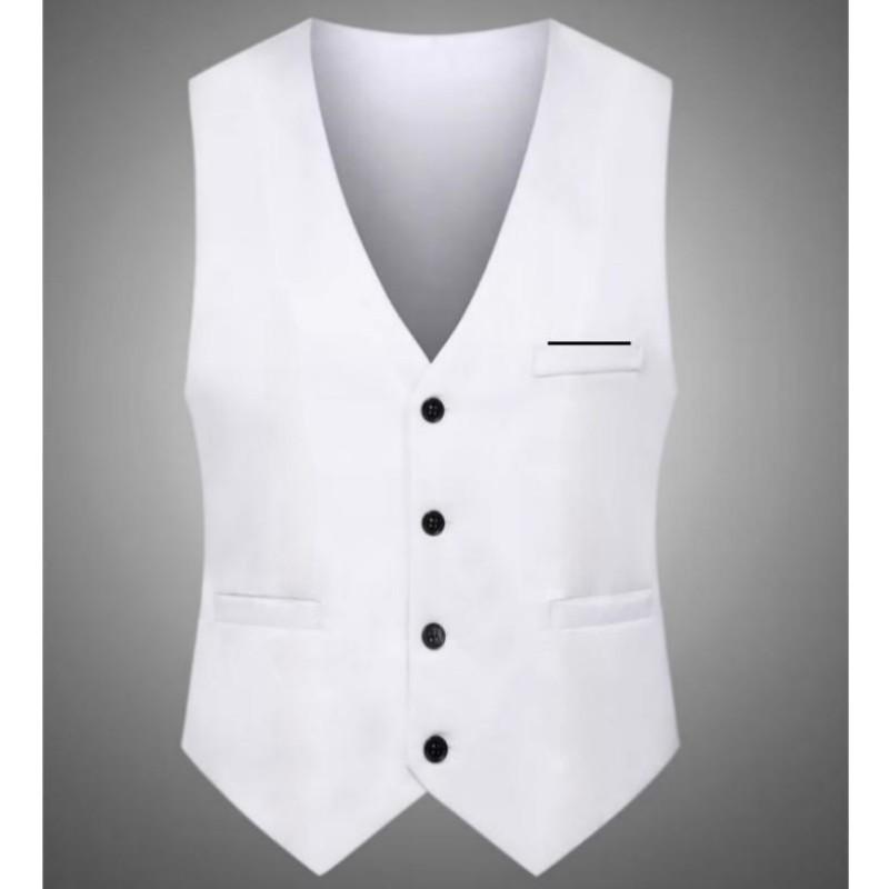 Business Waistcoat Solid Color Vests Jacket Men Fashion Formal Groom Wedding Vests Slim Tops Plus Size