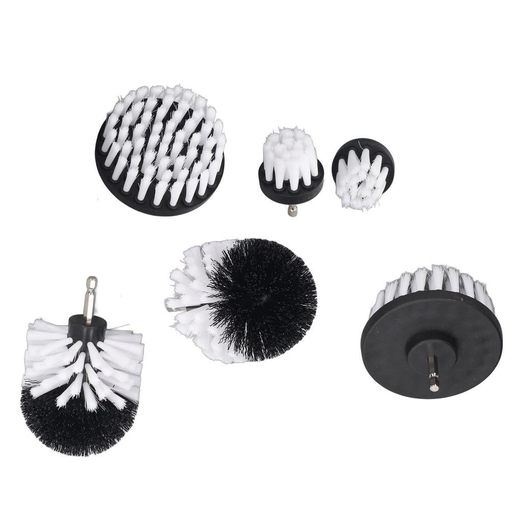 6Pcs Drill Cleaning Brush White Soft Nylon Bristles Wear Resistant Drill Brush Power Scrubber for