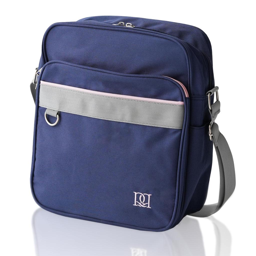 School Shoulder Bag Zipper x Multiple Pockets x Multiple Dividers x Bag, [Double RIMARUHE] (Pink)
