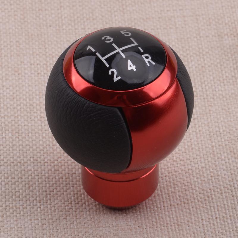 5 Speed Round Red Manual Transmission Car Gear Shifter Shift Lever Knob Universal