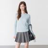 Ledding Korean Style Commuter Round Neck Long Sleeve T-shirt