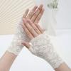 Half Finger Sun Protection Gloves Women Open Finger Driving Versatile Summer Thin Lace Elegant Sexy Breathable Scar Covering Half