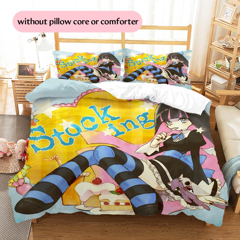 Stocking Pattern Bedding Home Decoration Birthday & Festival Gift (1 * duvet cover + 2 * pillowcase, without core)