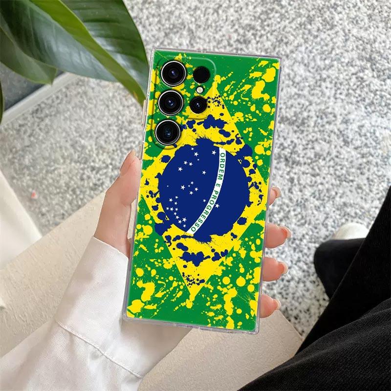 

Brazil Brazilian Flag Clear Case For Samsung Galaxy S26 S25 S24 S23 Ultra S20 S21 FE S22 Plus S26 Ultra S25FE Soft Phone Cover Galaxy S20