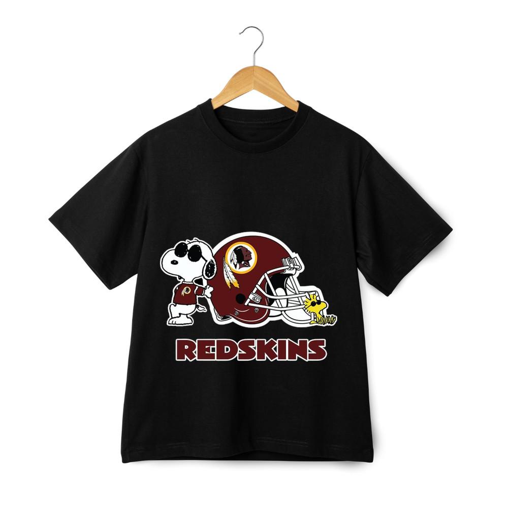 Snoopy Football Graphic T-Shirt - Washington NFL Team Logo Sports Unisex Tee