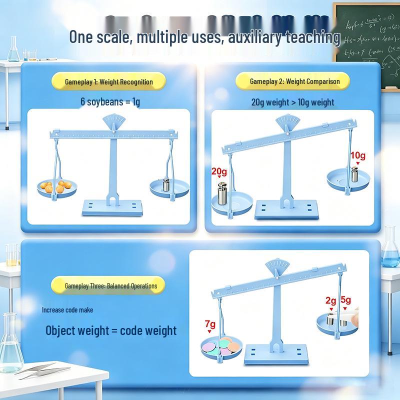 Primary School Balance Scale Set: Grades 2-3 Science Experiment Tool for Learning Grams & Kilograms