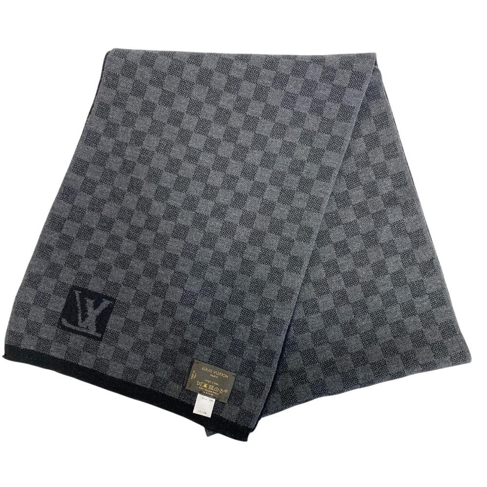 LOUIS VUITTON M74200 Damier wool Echarpe Petit Scarf black wool Used