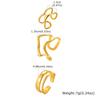 3pic Double-Layer Open Ring for Women Stainless Steel Set Wave Finger Rings Gold Plated Daily Jewelry Gift