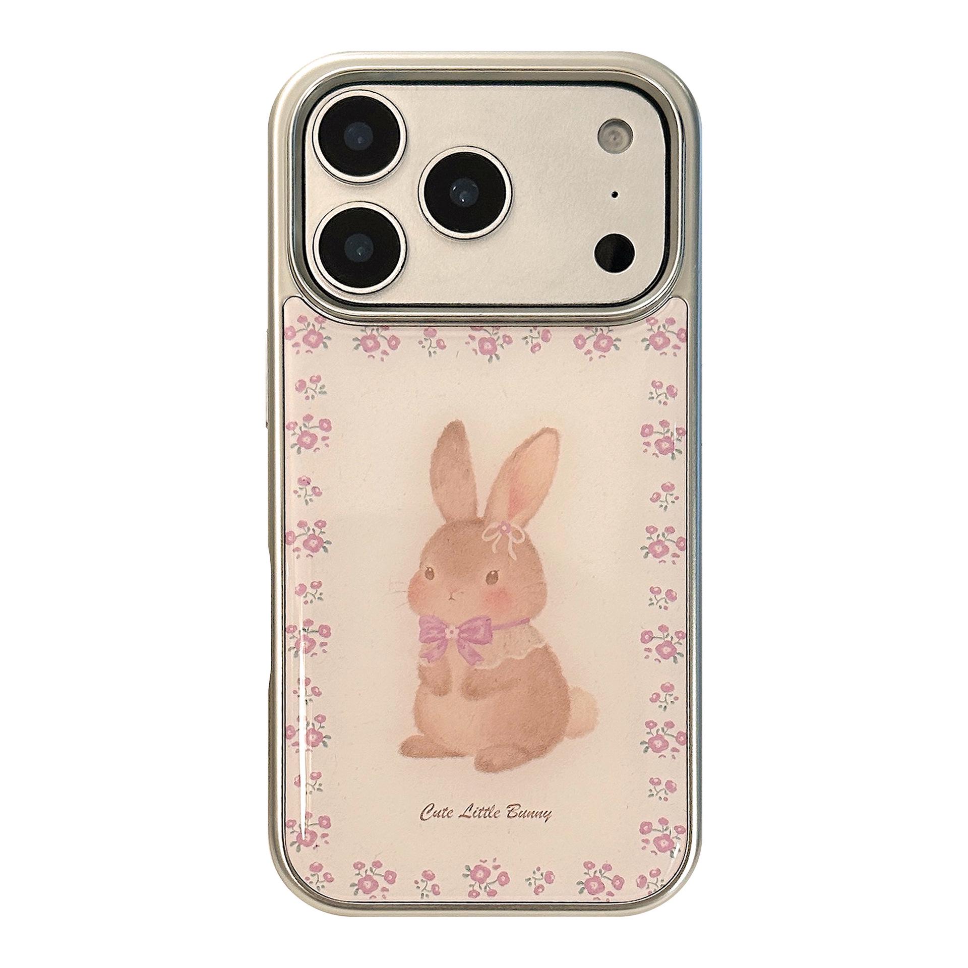 Purple Orchid Epoxy Gold Foil Rabbit Case, Compatible with iPhone 17 Pro Max, 15 Pro, 14/13, Anti-Drop Protection iPhone 16 Pro