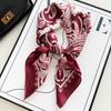 Light Green Elegant Lotus Hangzhou Silk Imitation Silk Small Square Scarf Women'S Scarf Shawl Mother Silk Scarf