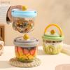 INS Leakproof Salad Cup With Spoon Fruit Box Salad Cup Round Fresh-keeping Portable Sealed Breakfast Cup Transparent Oatmeal Cup