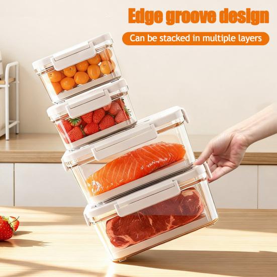 Contenitore Alimentare Ermetico Sottovuoto Elettrico Scatola Croccante Sigillata Ermeticamente con Pompa Manuale Contenitore per Alimenti Senza BPA per Frigorifero Frutta Verdura e Carne