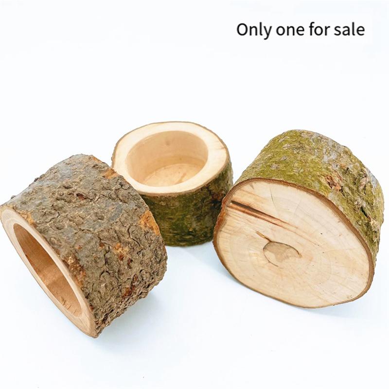 Good-Pet Hamster Wooden Food Bowl Hamster Squirrel Food Bowl Log Gnawing For Small Animals Food Bowls Durable Easy To Use