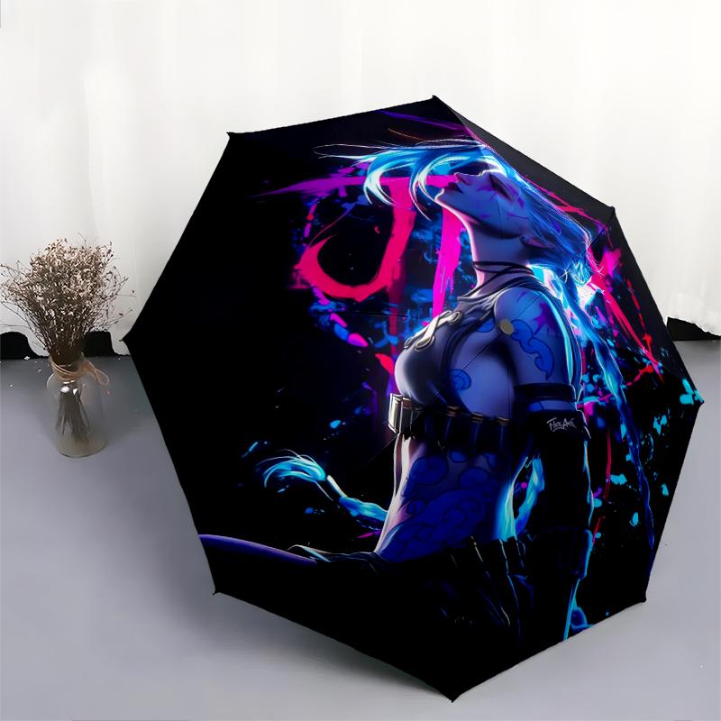 1 PC Automatic Folding Umbrella - Beautiful anime Pattern, Portable & Foldable Design with 8 Ribs, Christmas Birthday Gifts