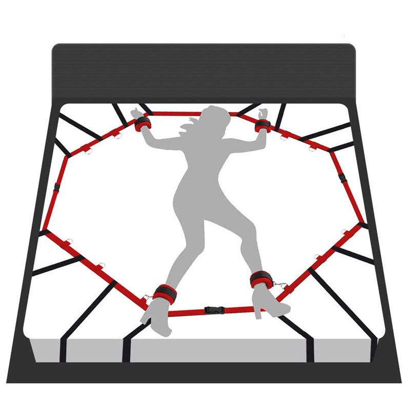Verbesserte Vier-Ecken-Bettfesseln mit Tauchmaterial-Handschellen für Erwachsene