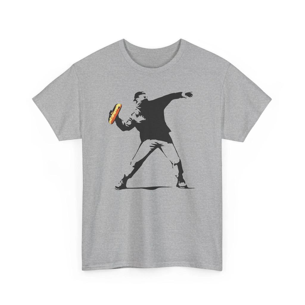 Banksy Inspired Protest Men Shirt: Sandwich Thrower, Graphic T Shirts Retro Streetwear High-quality Washington DC Activist Tee