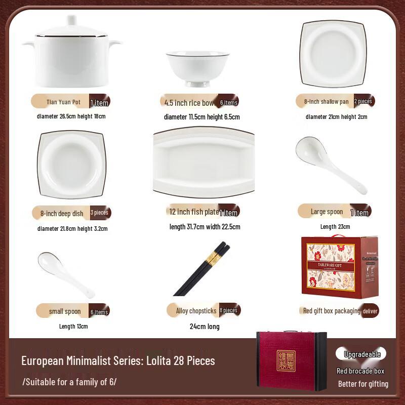 Modranka Silver-Rimmed Porcelain Dinnerware Set