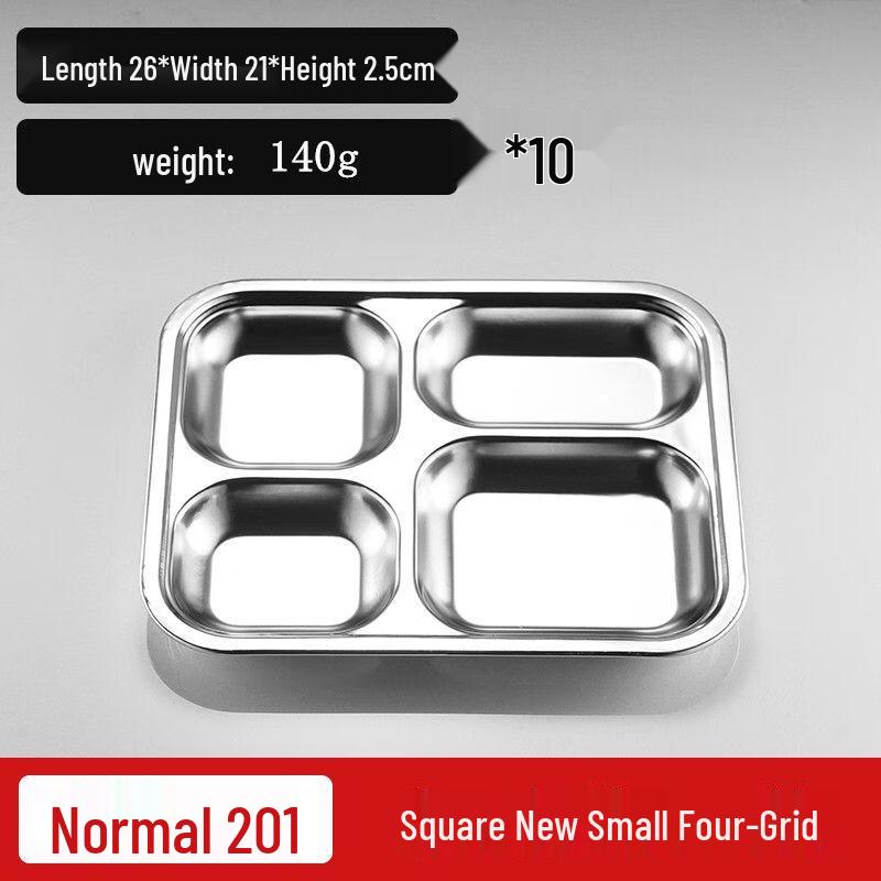 Stainless Steel Divided Cafeteria Meal Plate