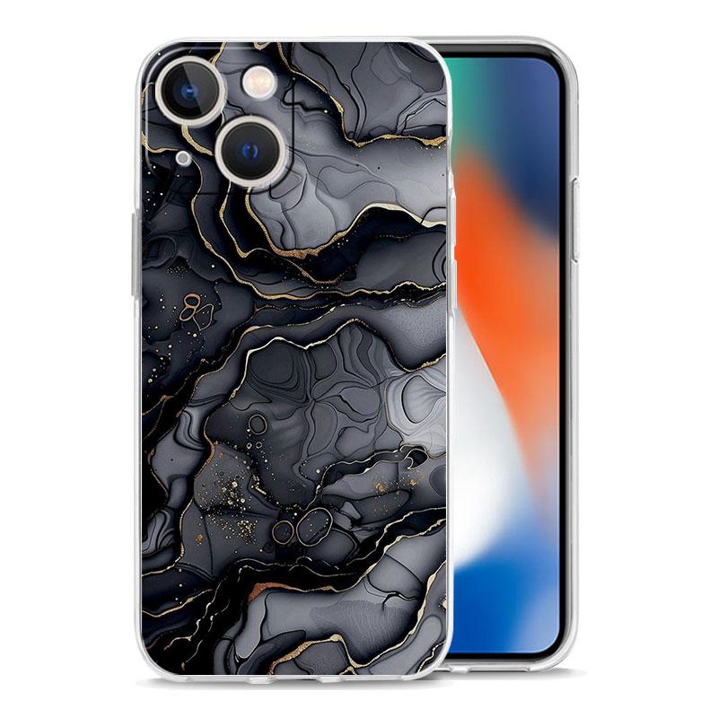 Capa de Celular Para iPhone 17 Capas iPhone Air 16 15 12 13 14 Pro Max 7 8 Plus 16Pro iPhone11 Capa Macia Mármore Aquarelado