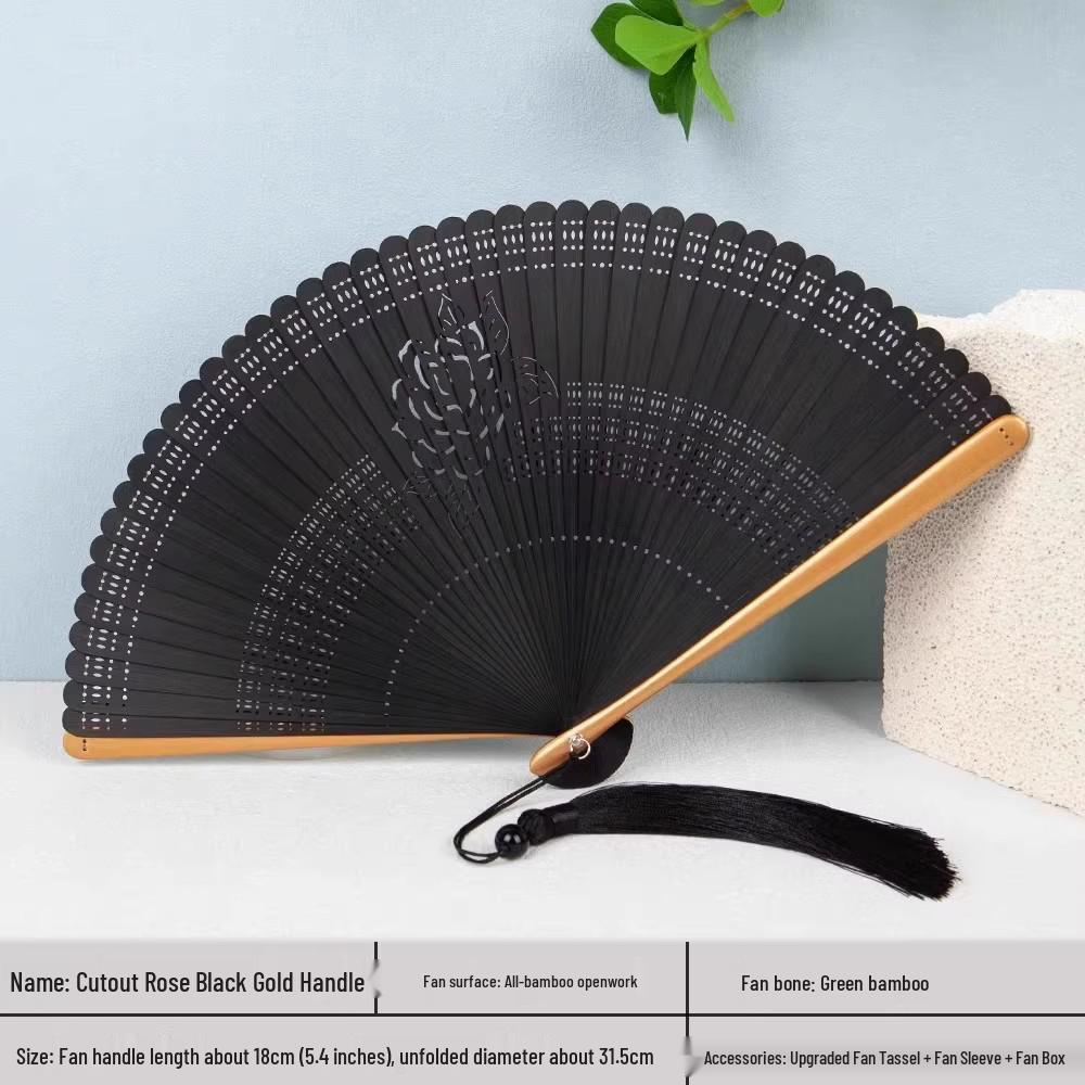 Bamboo Folding Fan: Portable Chinese Style for Summer, Cheongsam, Hanfu, and Children's Dance