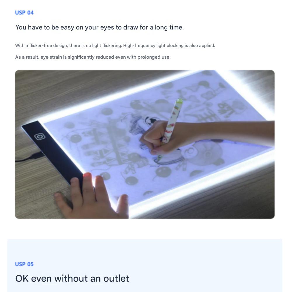 Toolmania A4 LED Drawing Pad Tracing Lightbox Copyboard