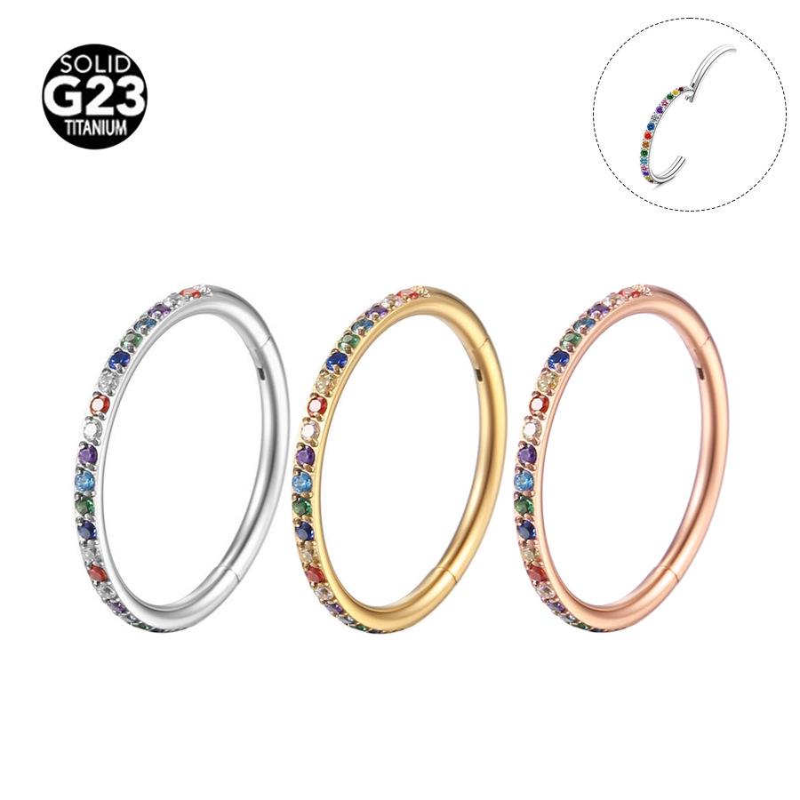 2024 Vibrant Rhinestone Nose Ring & Ear Cuff - Exclusive G23 Titanium Punk Style