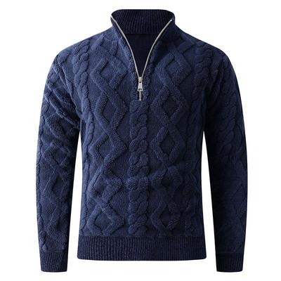 Pull à demi-fermeture éclair en maille torsadée anti-boulochage pour homme Automne/Hiver 2025