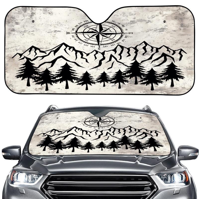 Creative Cute Buffalo Car Sunshade - Front Windshield Aluminum Foil, Summer Protection
