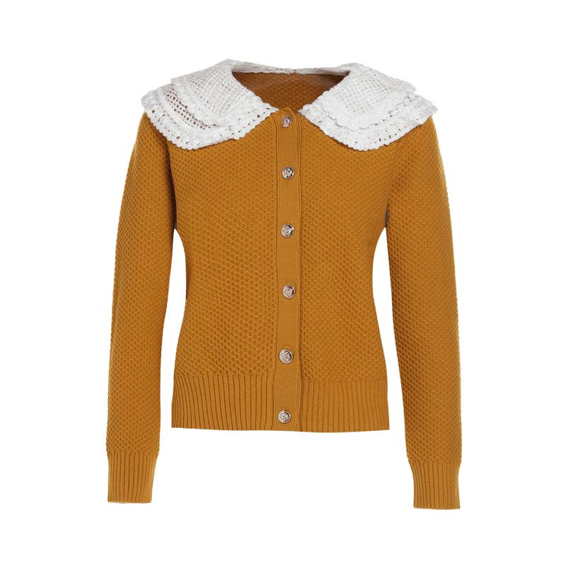 [French Retro Doll Neck Sweater] Women's 25 Year Autumn/Winter Edition Daily Commuting Color Contrast Design Including Wool Sweater