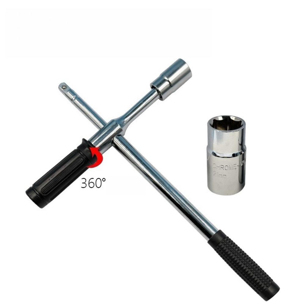 

Foldable Telescopic Cross Tire Wrench - Detachable L-Shaped Socket Wrench for Car Tire Changing, Labor-Saving & Extended Length