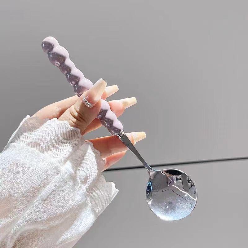 

Abay Stainless Steel Spoon with Plastic Pearl Handle