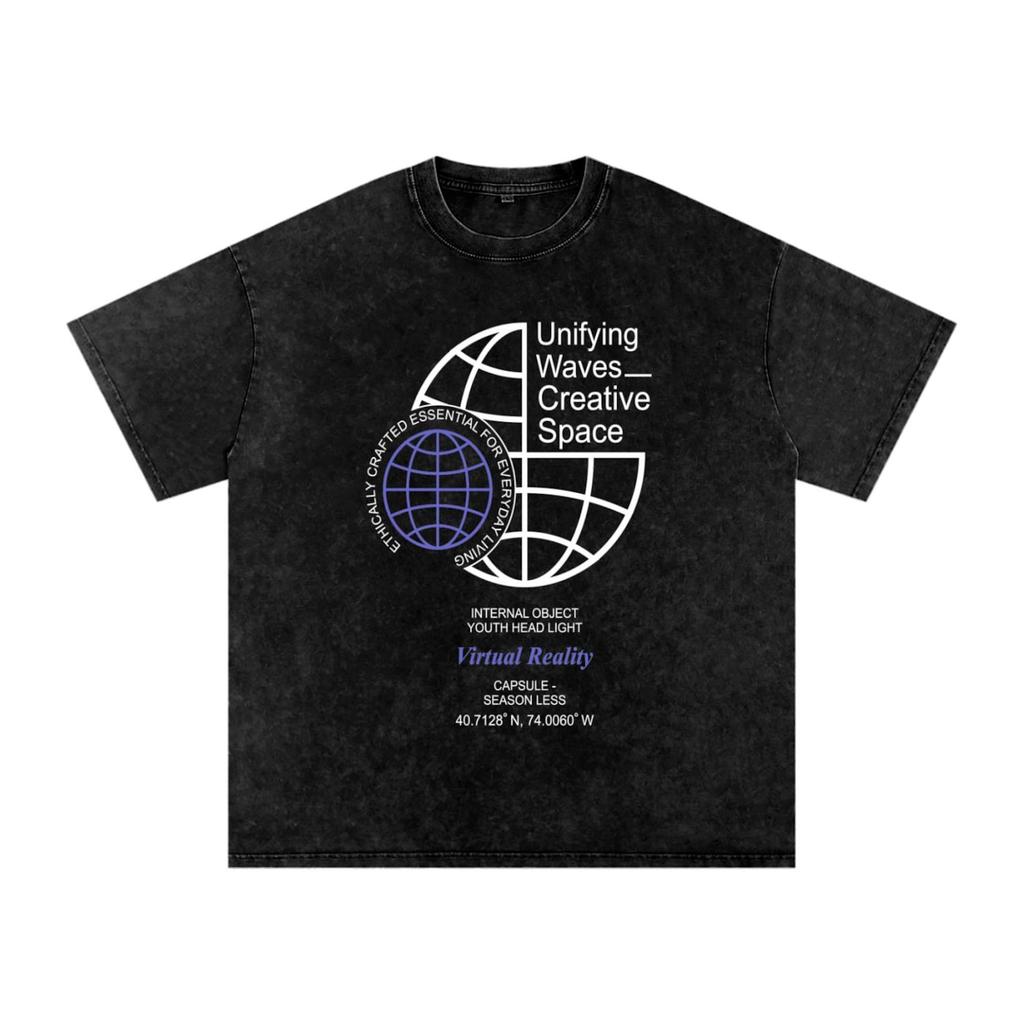 Virtual Reality | Snow Washed Oversized Cotton T-Shirt and kids shirt