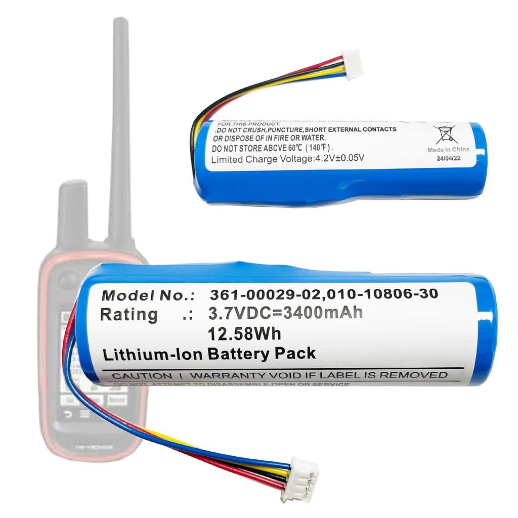 Aousavo Replacement Battery (361-00029-02) Compatible with Gar-min Alpha 100, DC50, T5 GPS, TT10, TT15, TT15X Dog Collar, and Dog Trainer Models (1