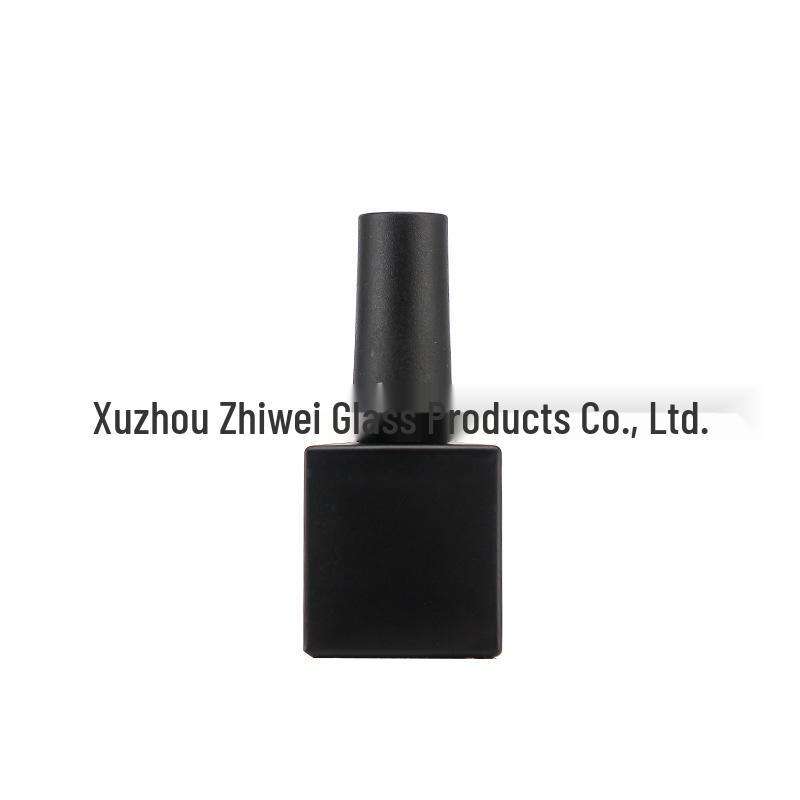 10ml Black Glass Nail Polish Bottle with Brush for Nail Art and Care