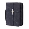 Borsa porta libro di preghiera Custodia per libro in pelle PU con chiusura completa e maniglia per il trasporto per culto, viaggi e uso domestico