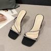 Fashion Crystal Band High Heels Slippers Women Transparent Sandals Ladies Sexy Glitter Feast Party Shoes Strange Heeled Slippers Women