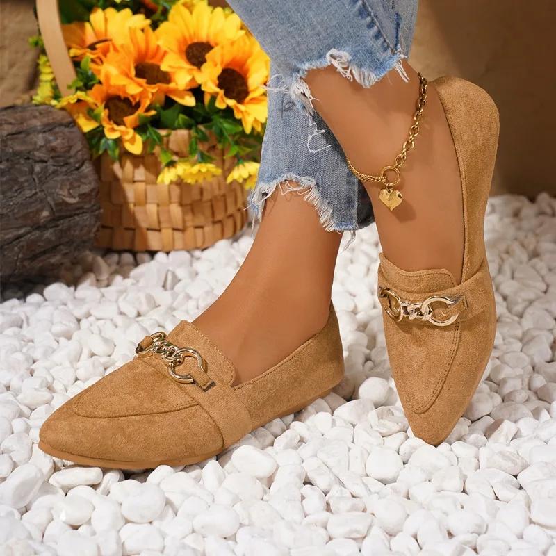2024 High Quality Women's Shoes Belt Buckle Women's Single Shoes Fashion Solid Color Modern Boots Women's Hot Selling Round Toe
