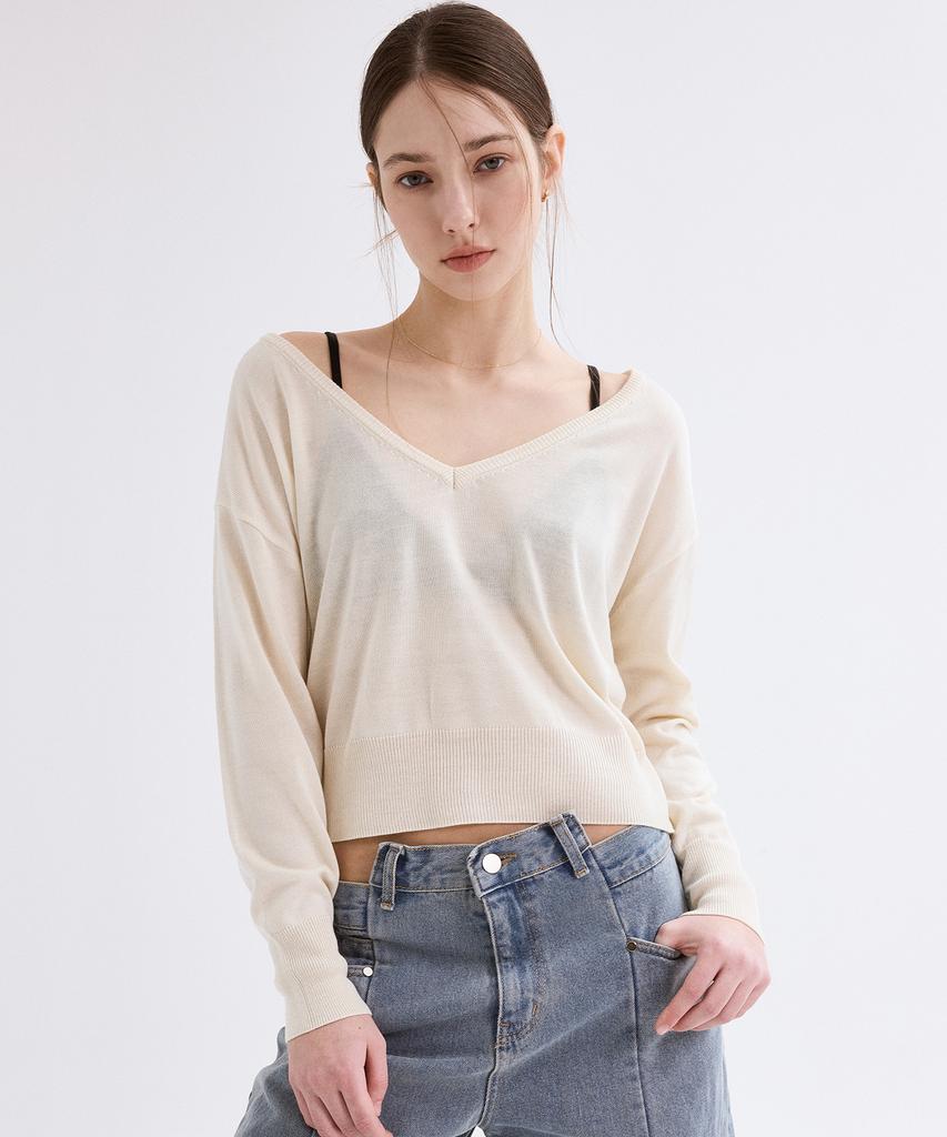 FOVERE Maison V-Neck Knit Ivory