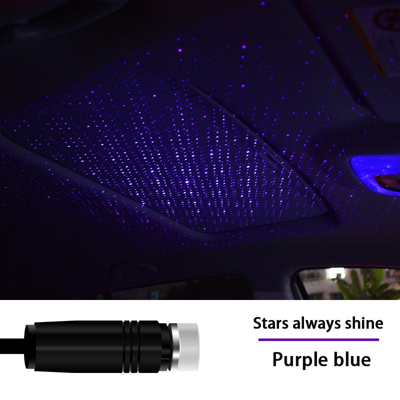 2/1X Romantic LED Starry Sky Night Light 5V USB Powered Galaxy Star Projector Lamp for Car Roof Room Ceiling Decor Plug and Play